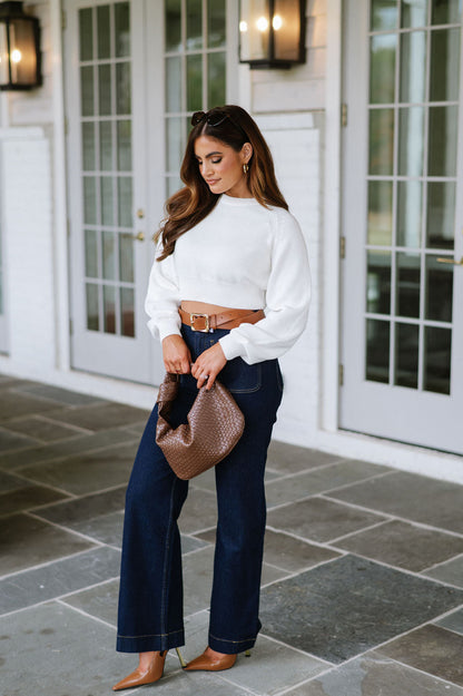 Cropped Sweater-Off White